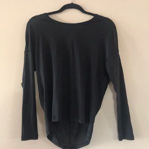 LULULEMON Black long sleeve open back shirt